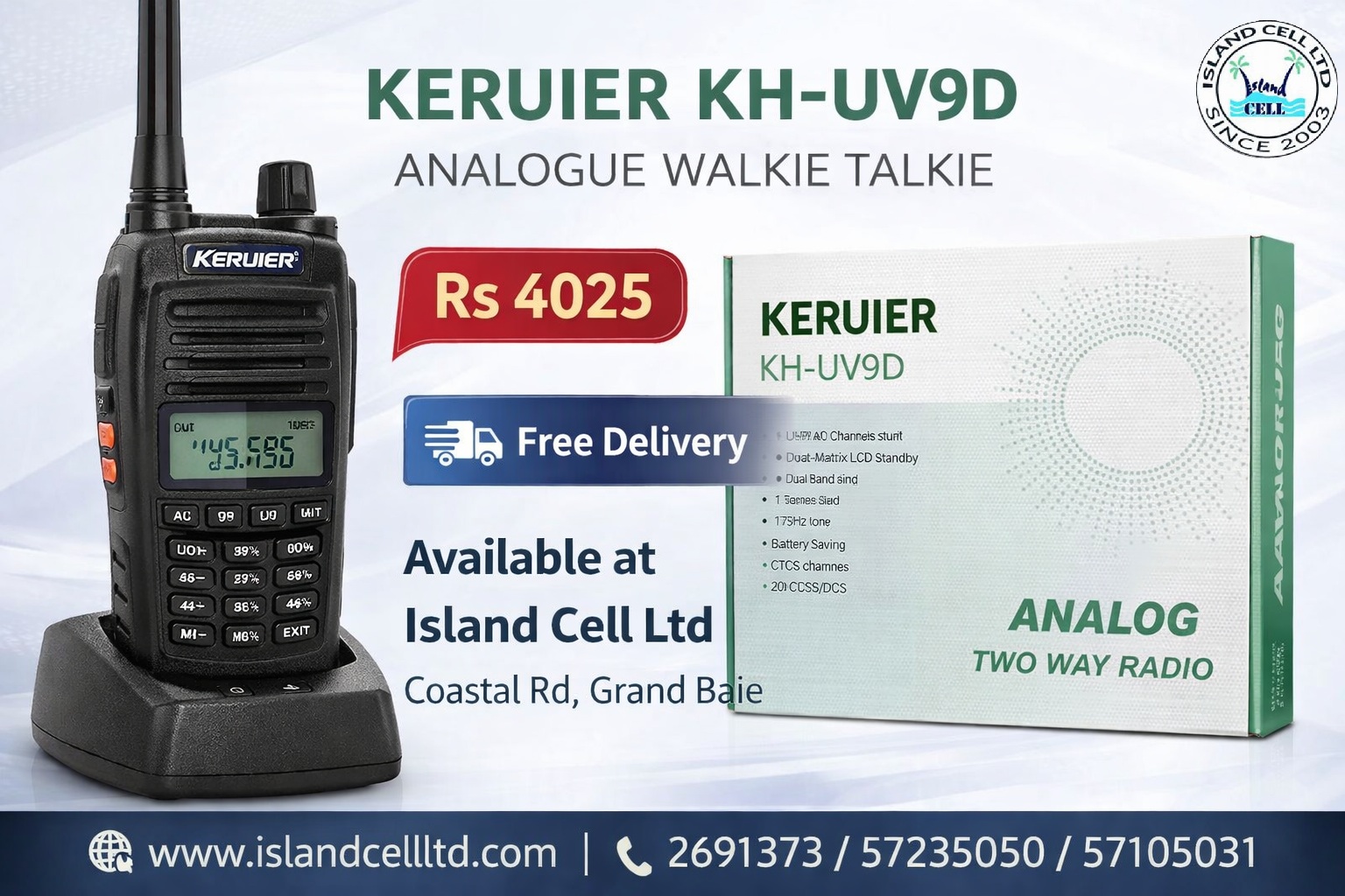 Keruier KH‑UV9D Analogue Walkie Talkie